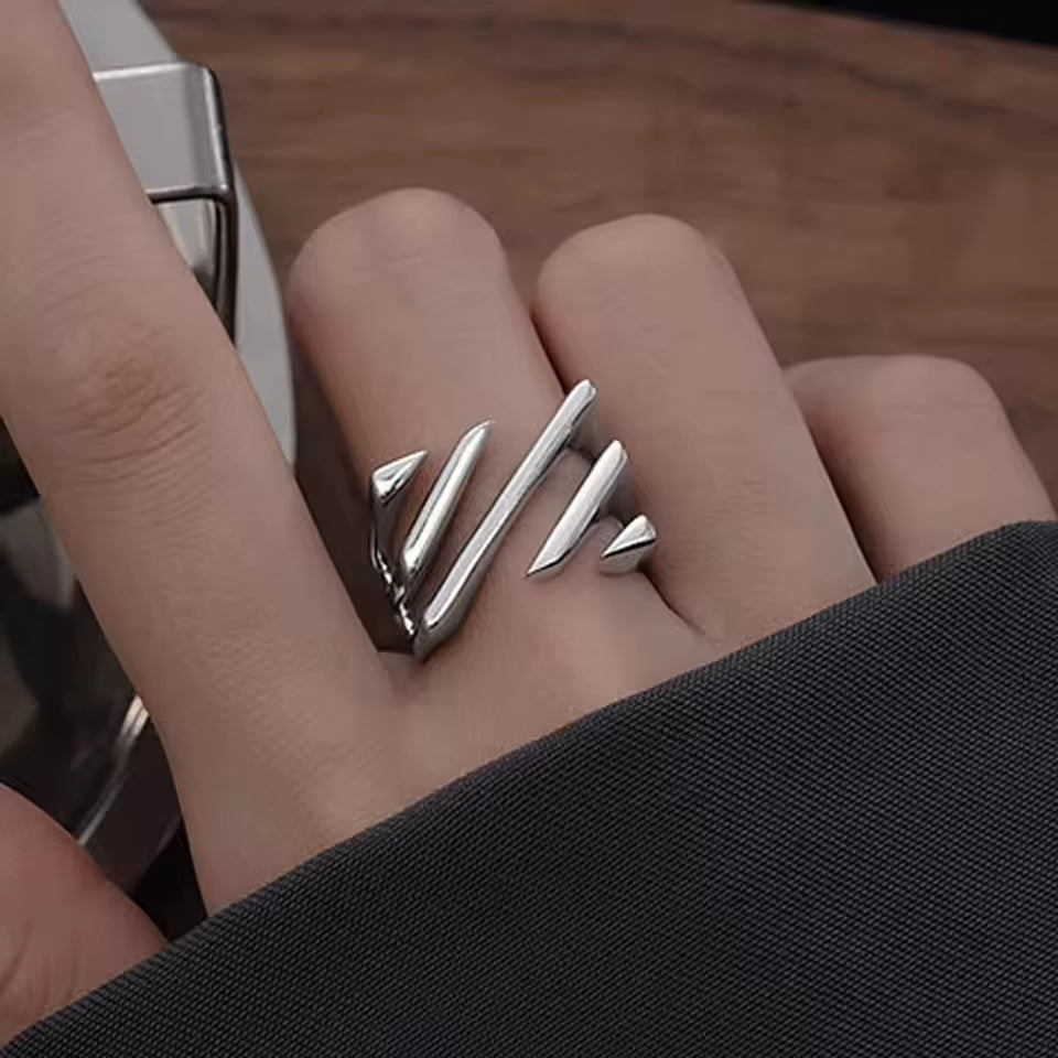 925 Sterling Silver Ring for Women Girl Jewelry Geometry Hollowed Out Design Overlapping Simple Gift Dropshipping