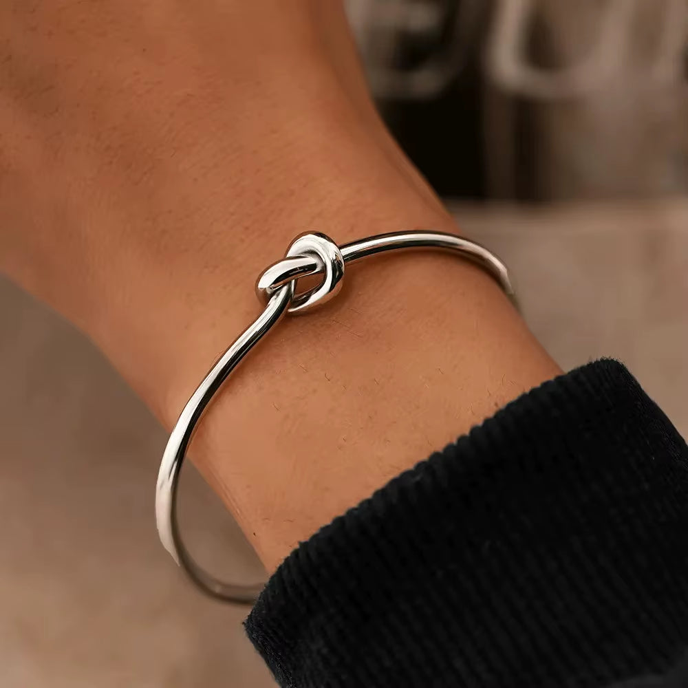 Stainless Steel Bracelets Vintage Men'S Fashion Woven Twist Texture Bangles for Women Jewelry Statement Streetwear Goth Gifts