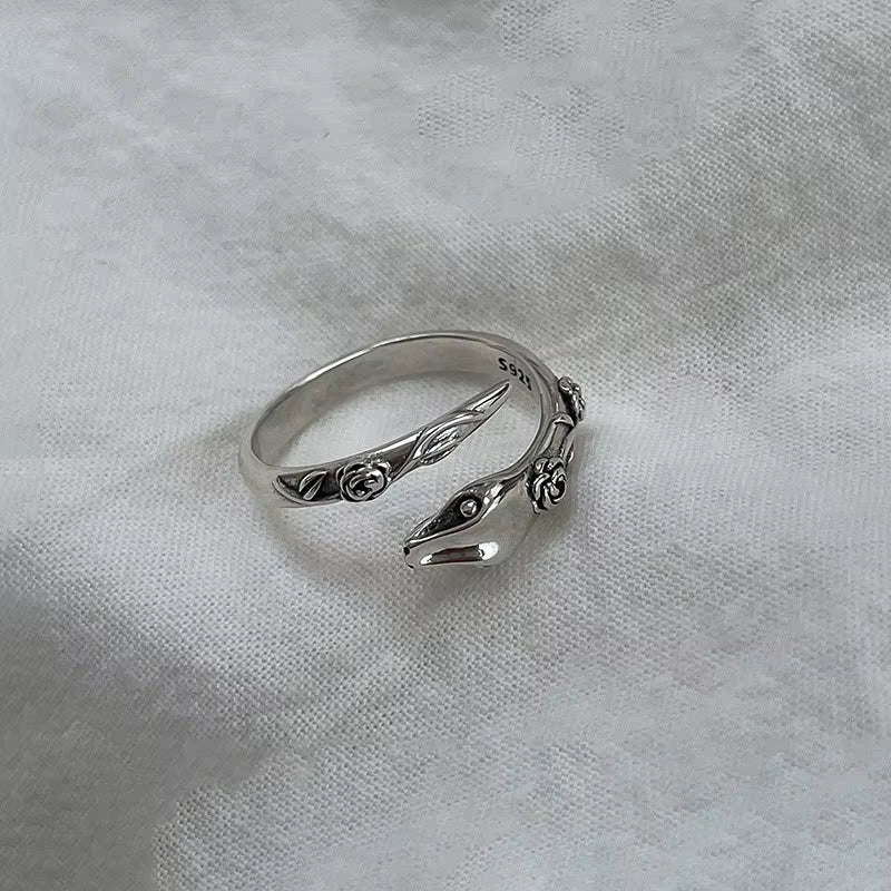 925 Sterling Silver Ring for Women Girl Jewelry Geometry Hollowed Out Design Overlapping Simple Gift Dropshipping